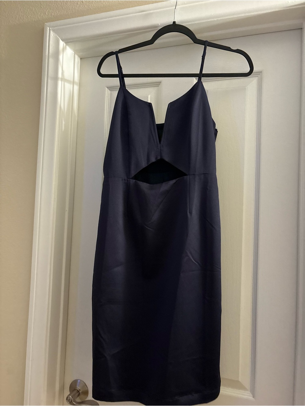 J.O.A. Navy Midi Cutout Slip Dress